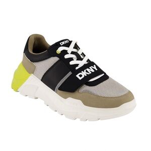 DKNY Men's Rubber Sole Round Toe Shape Lace-up Sneakers